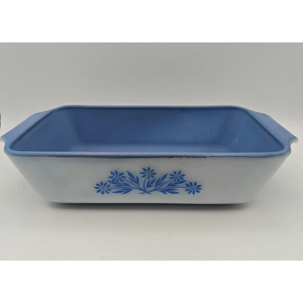 Fire King Loaf Pan Blue Cornflower 1 Qt Anchor Hocking USA Bakeware Vintage 441